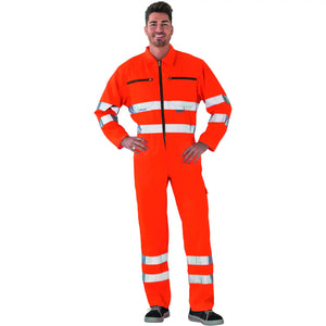Planam Warnschutz Rallyekombi uni orange 102 uni orange - Produktbild mit Model