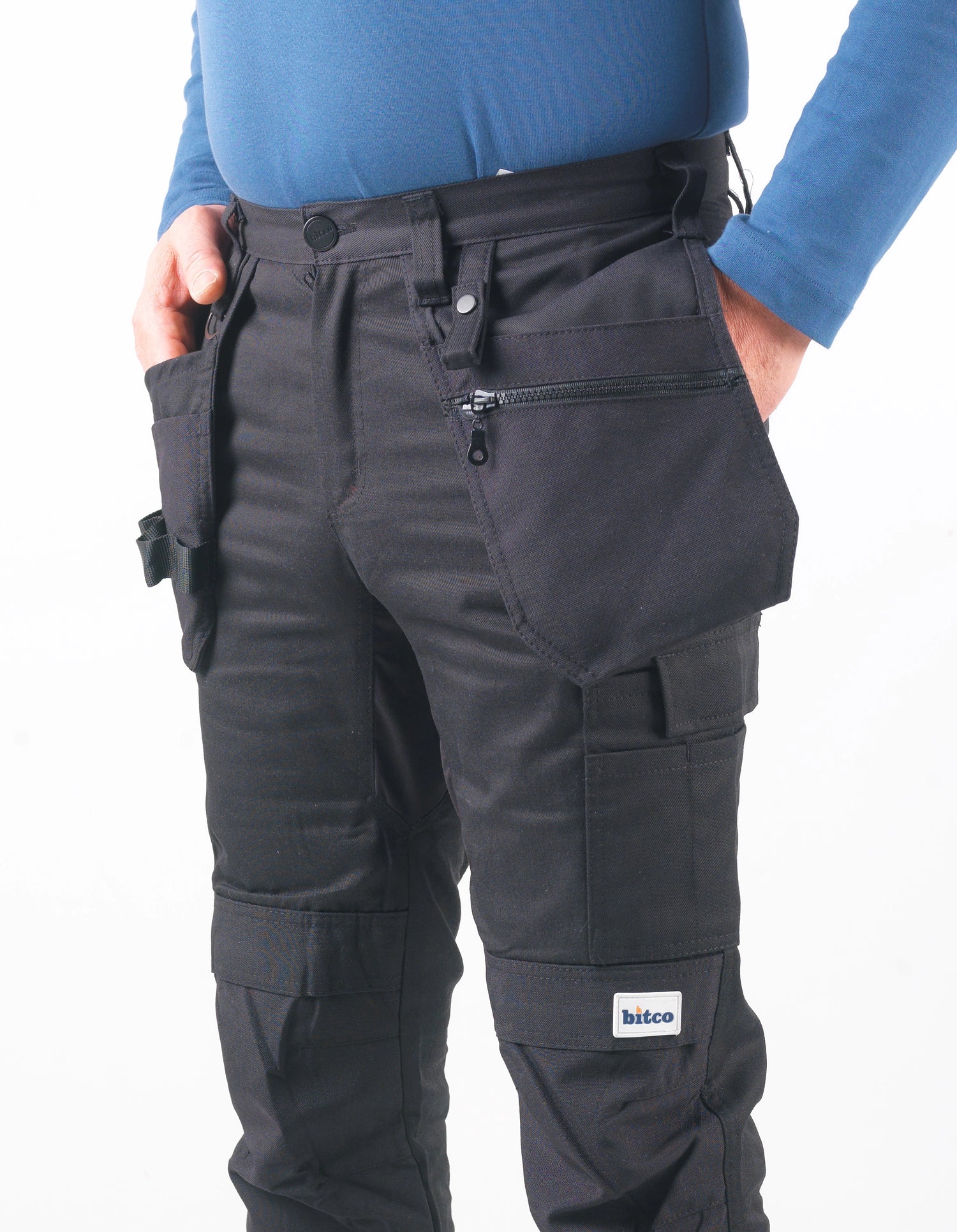 Pantalon de travail stretch BITCO RIJN – Durable, déperlant à l'eau et à l'huile, renforcé avec CORDURA®