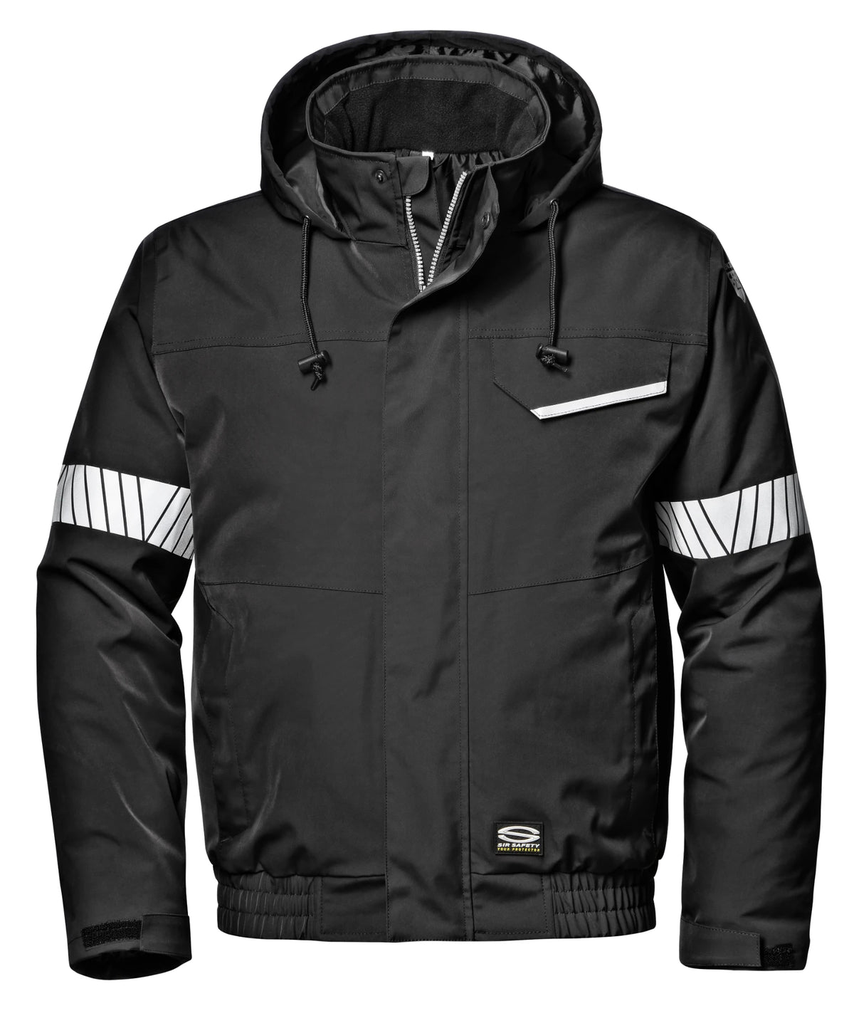 Sir Safety COOL TOUCH blouson black front with hood down - MC4741Z9