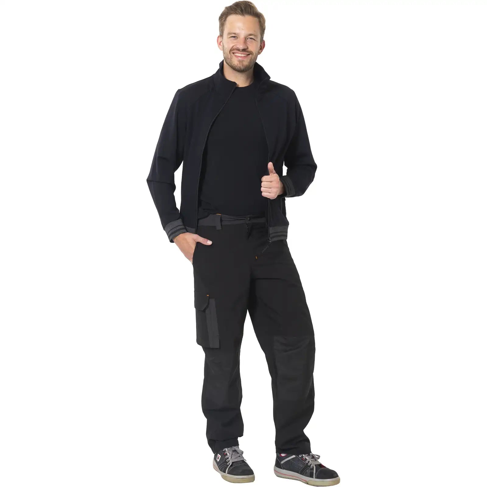 Planam Moto Regenhose schwarz/grau S schwarz/grau - Produktbild mit Model