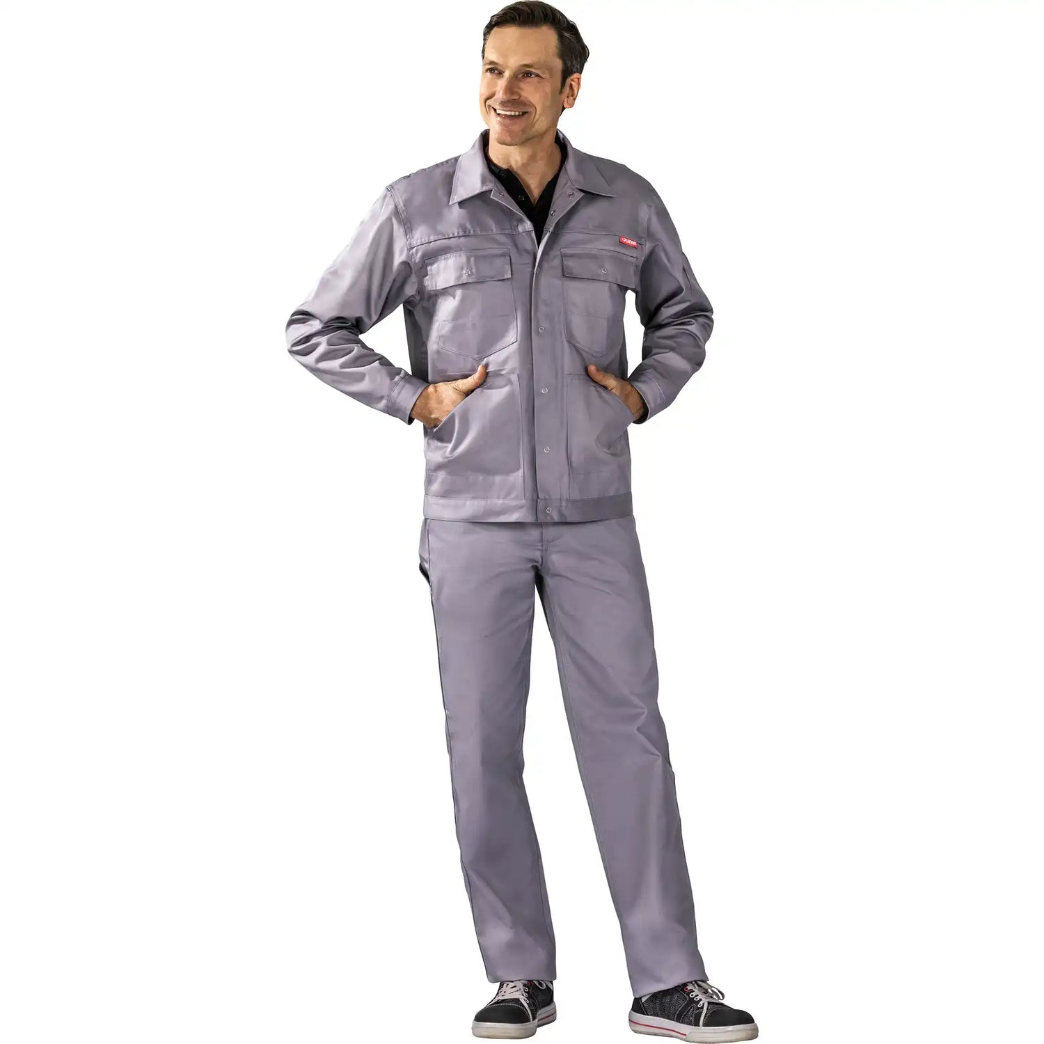 Planam MG 260 Bundjacke grau 102 grau - Produktbild mit Model