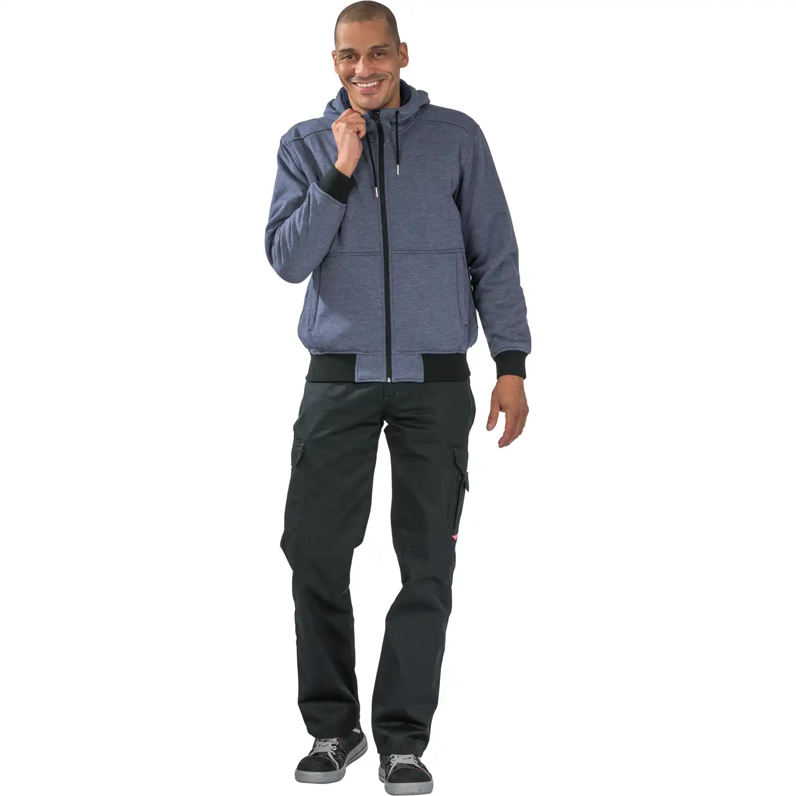 Planam Outdoor Iceland Hoodie marine 4XL marine - Produktbild mit Model