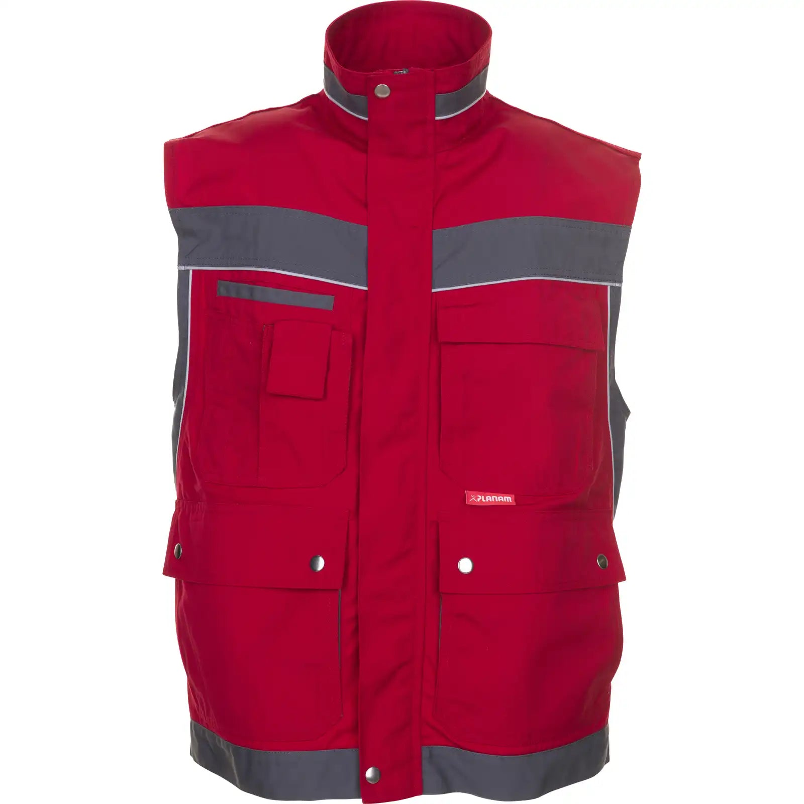 Planam Plaline Weste rot/schiefer XS rot/schiefer - Vorschaubild