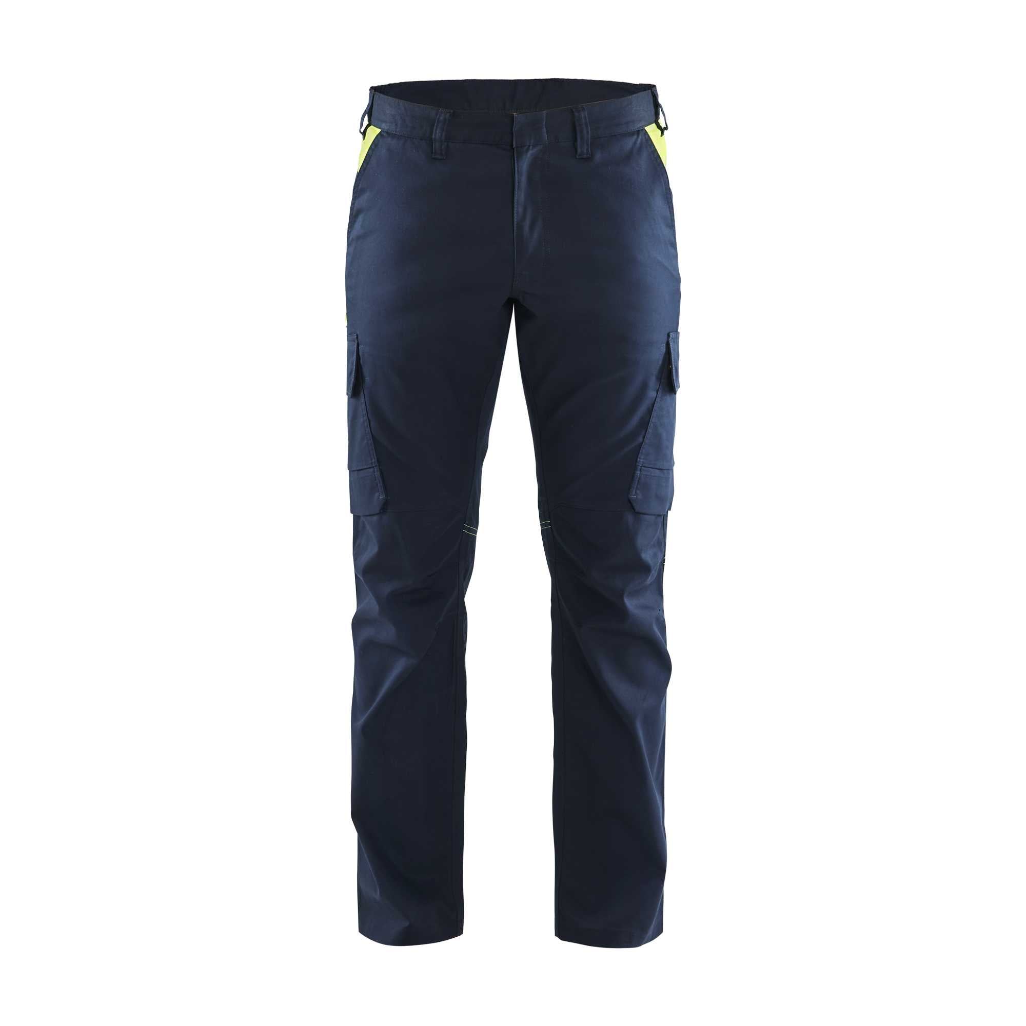 BLAKLADER 14441832 | Pantalon de travail industriel stretch haute visibilité réfléchissant pour homme - tissu sergé