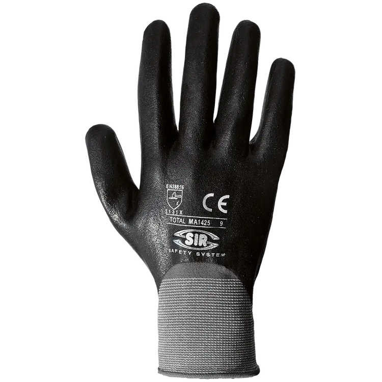 SIR SAFETY TOTAL Work Gloves - Water Repellent Nitrile Foam - 12 Pairs