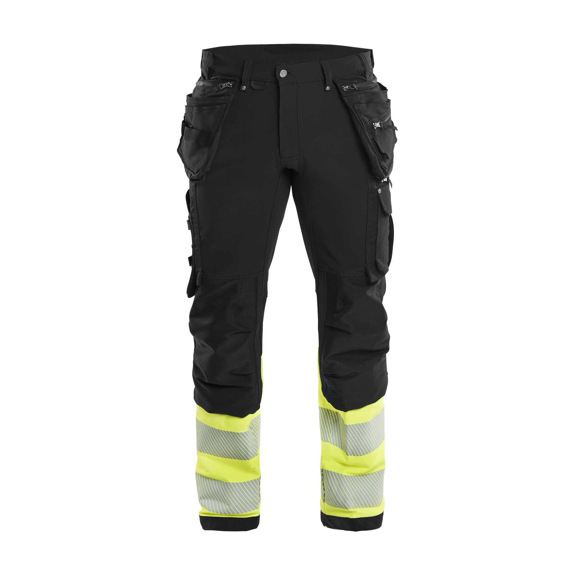 BLAKLADER 19931642 Hi Vis 4 way stretch trousers Hi Vis Reflective Work Trousers Men - Water Repellent