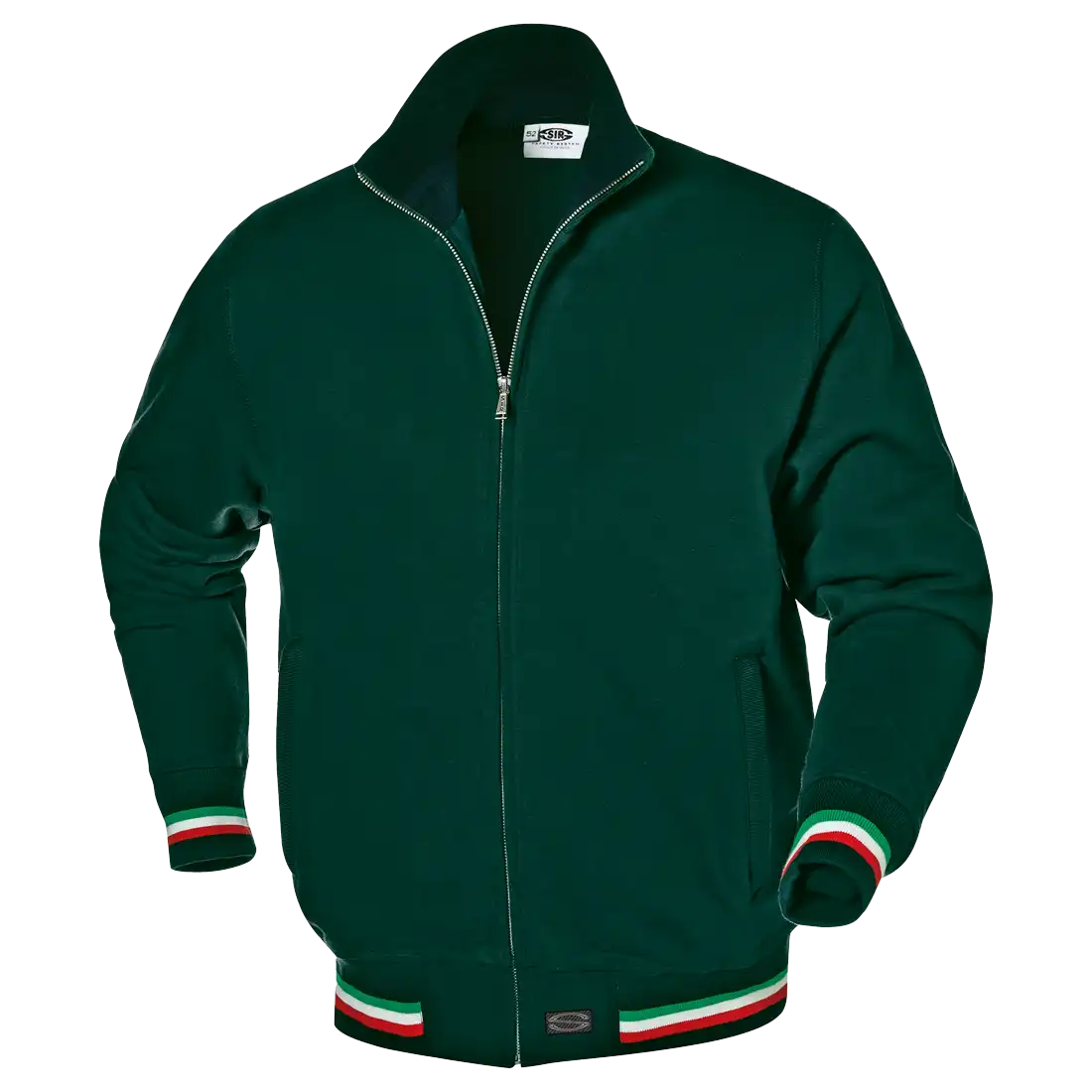 TRICOLORE SWEATSHIRT - 100% Cotton - Full-Length Metal Zipper - Italian Flag Finishing - Image 1