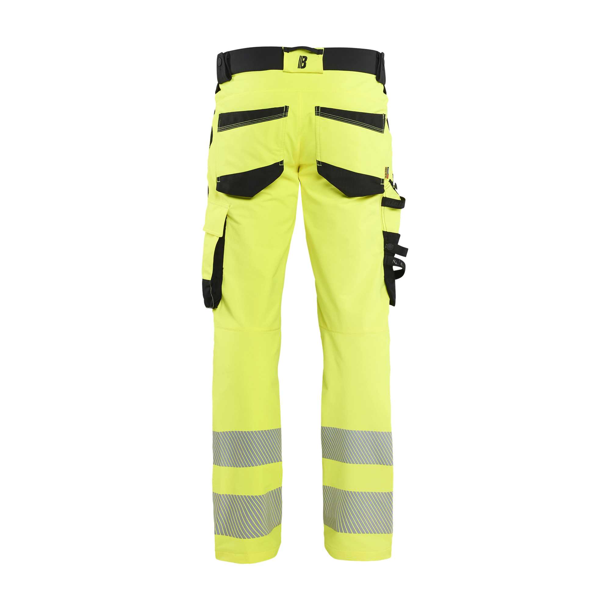 BLAKLADER 11241648 Hi Vis Trousers 4 Way Stretch Hi Vis Reflective Work Trousers Men - double weave