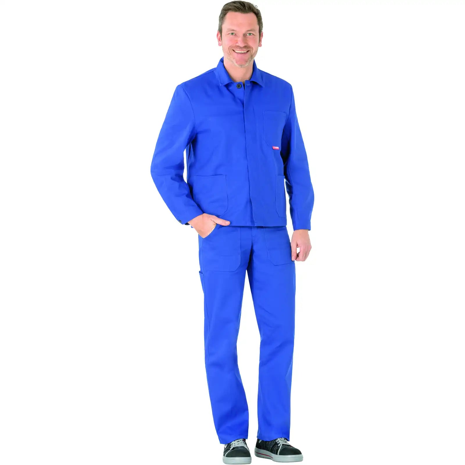 Planam BW 290 Arbeitsjacke kornblumenblau 102 kornblumenblau - Produktbild mit Model