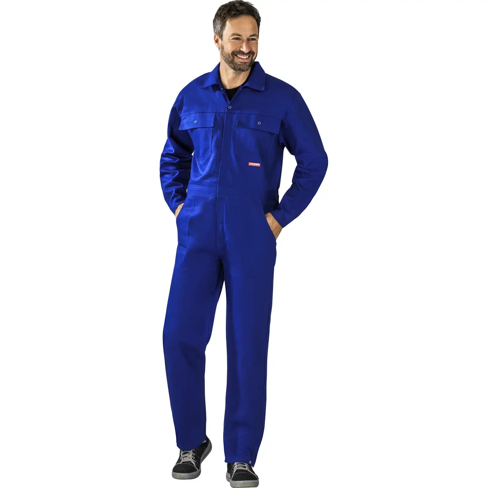 Planam BW 270 Rallyekombi kornblumenblau 102 kornblumenblau - Produktbild mit Model