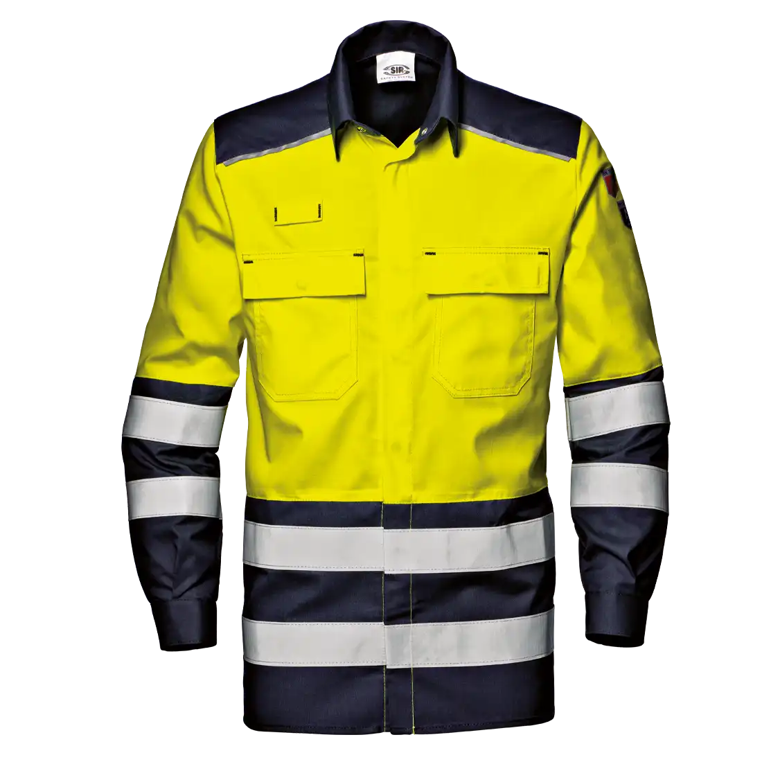 SIR SAFETY SUPERTECH Hi Vis Reflective Long Sleeve Work Shirt MEN - Modacrylic Blend
