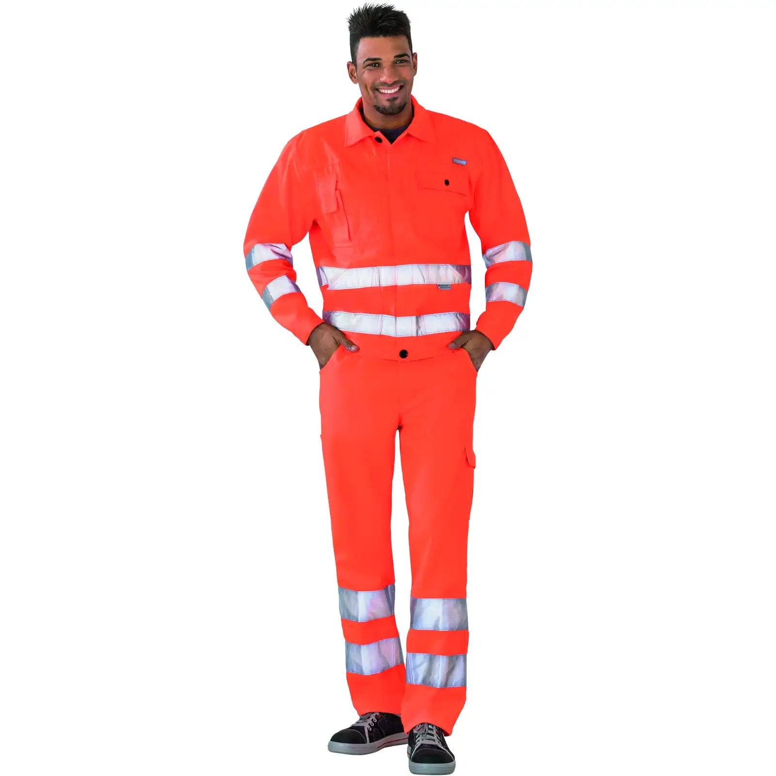 Planam Warnschutz Bundjacke uni orange 102 uni orange - Produktbild mit Model