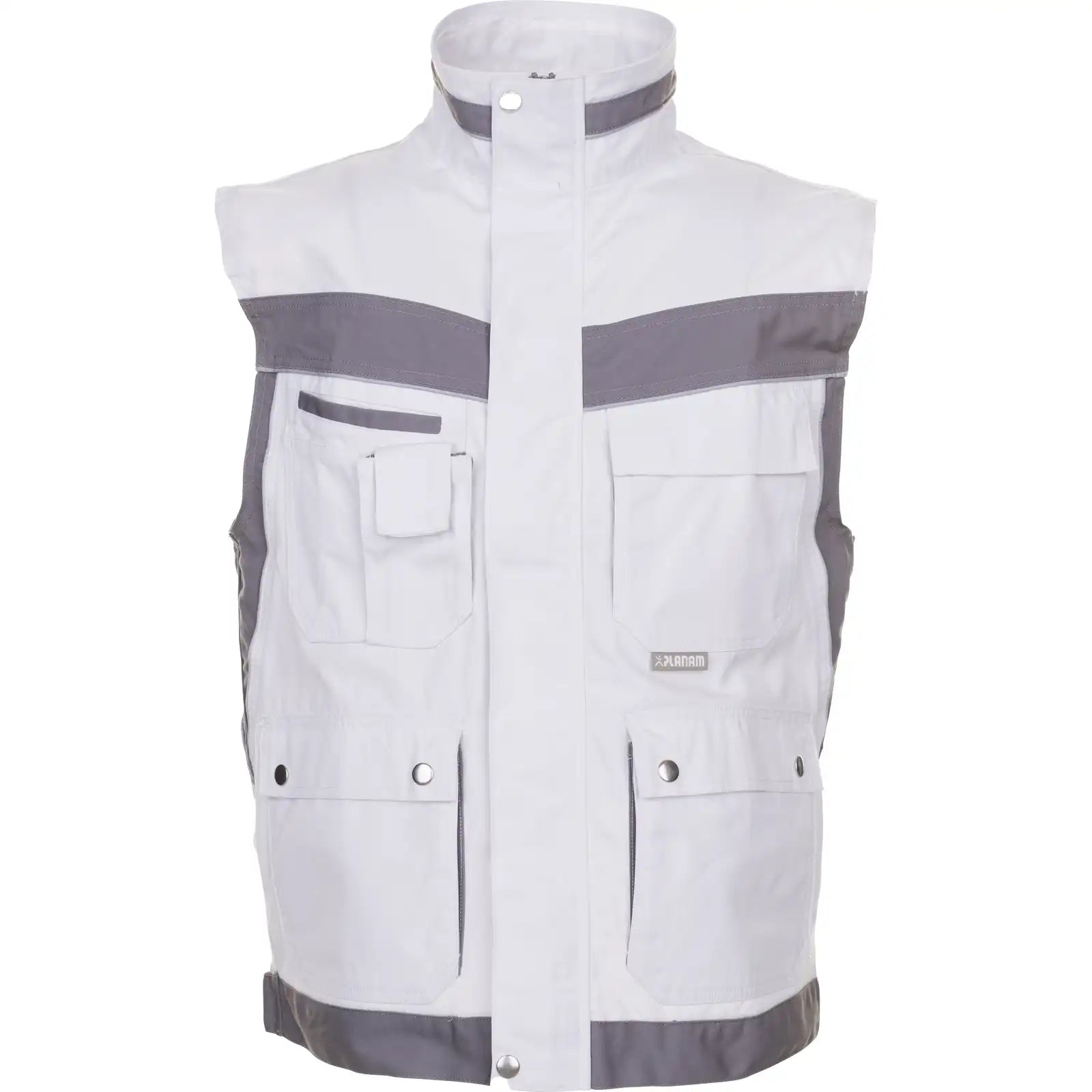 Planam Plaline Weste reinweiß/zink XS reinweiß/zink - Vorschaubild