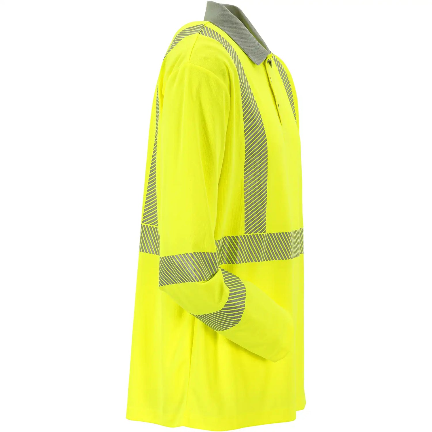 Planam Norit Warnschutz Poloshirt langarm gelb/zink XS gelb/zink - Produktbild ohne Model