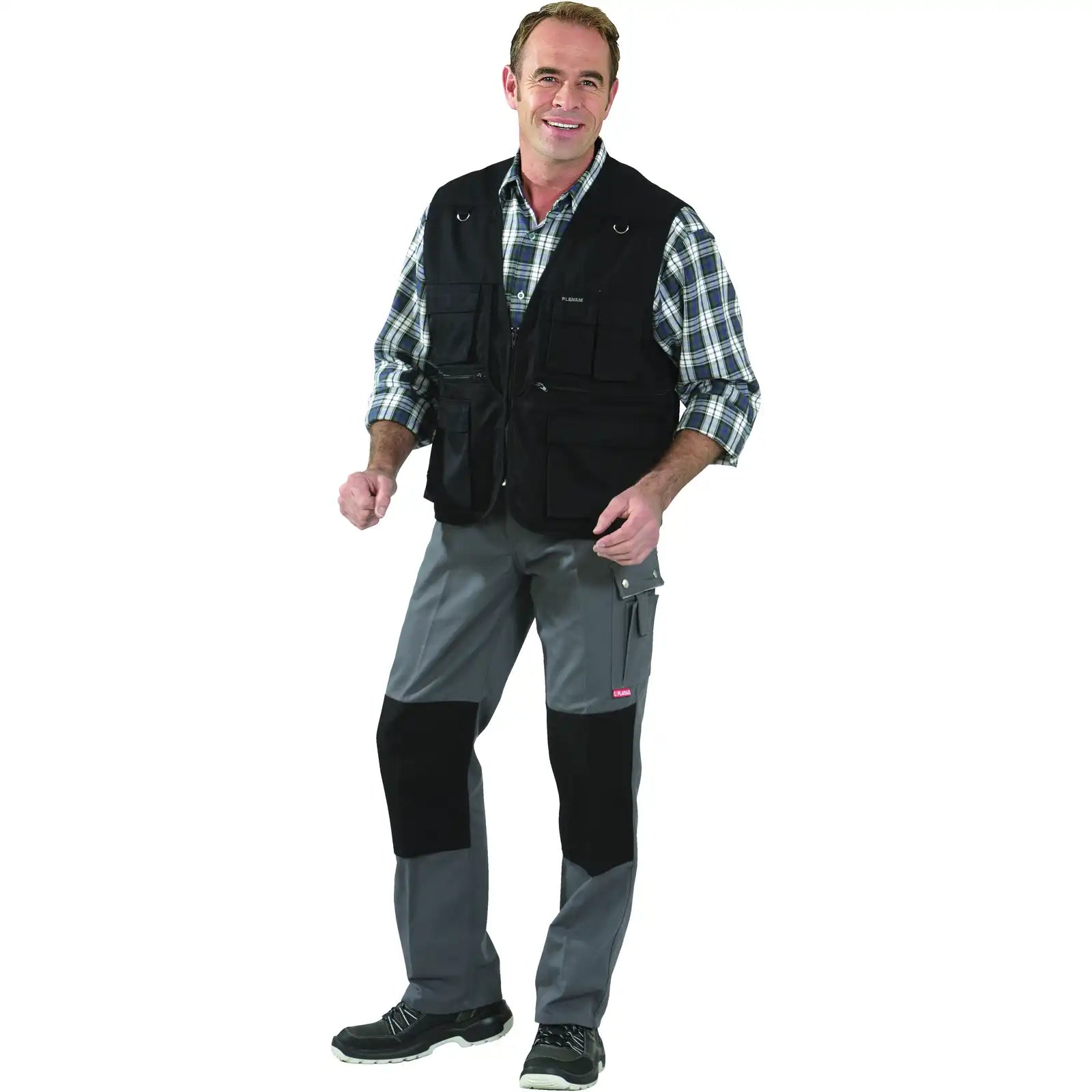 Planam Outdoor Sommer-Weste schwarz S schwarz - Produktbild mit Model