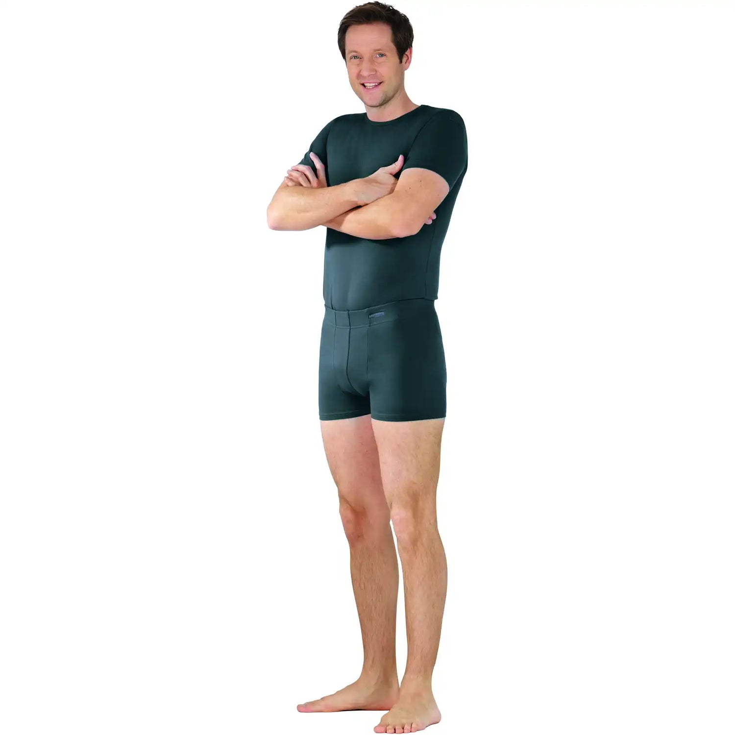 Planam Funktionsunterwäsche Shorts 190 g/m² grau S grau - Produktbild mit Model