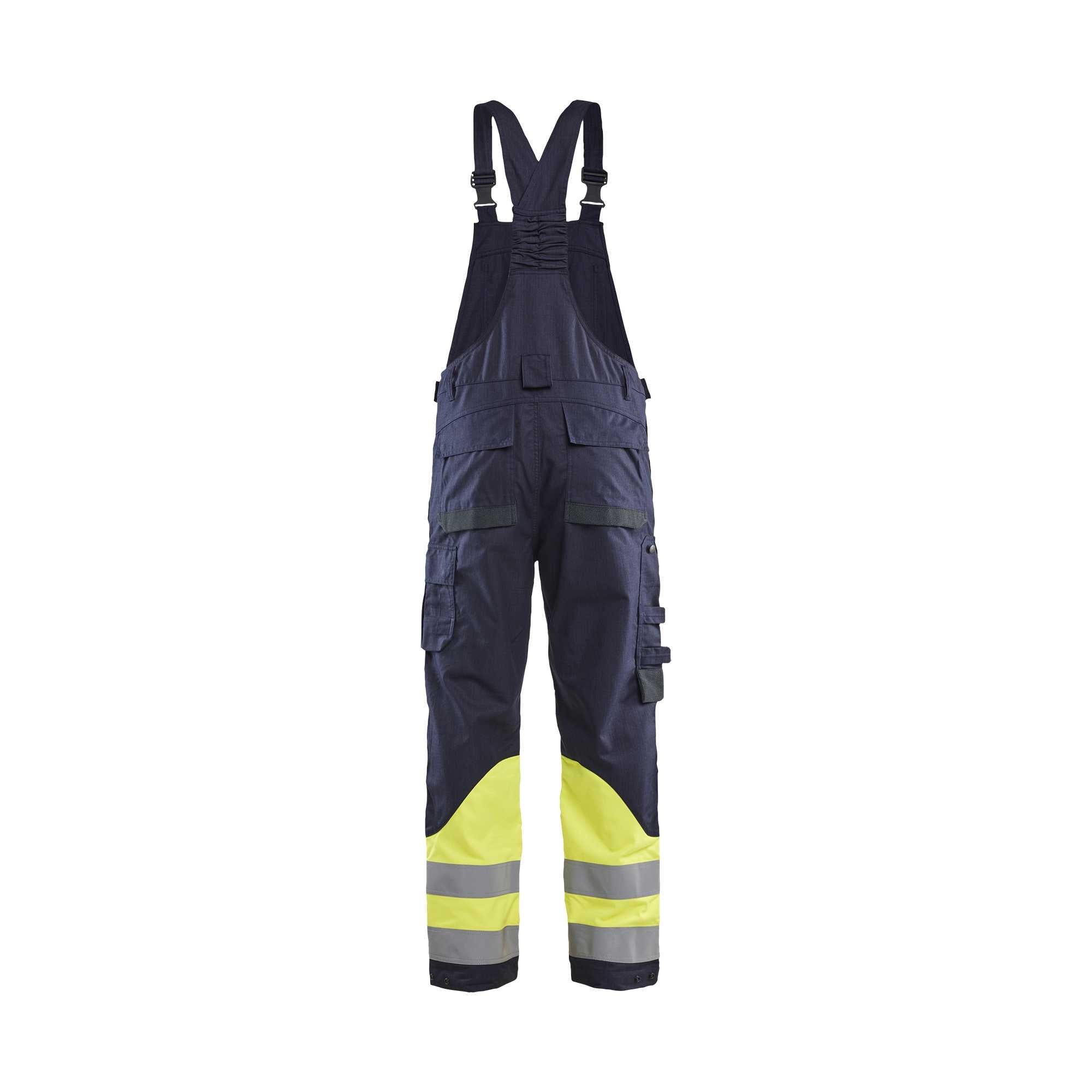 BLAKLADER 28901512 APC 2 Multinorm Inherent Bib Trouser Hi Vis Reflective Work Bib Trousers Men - Ripstop Fabric