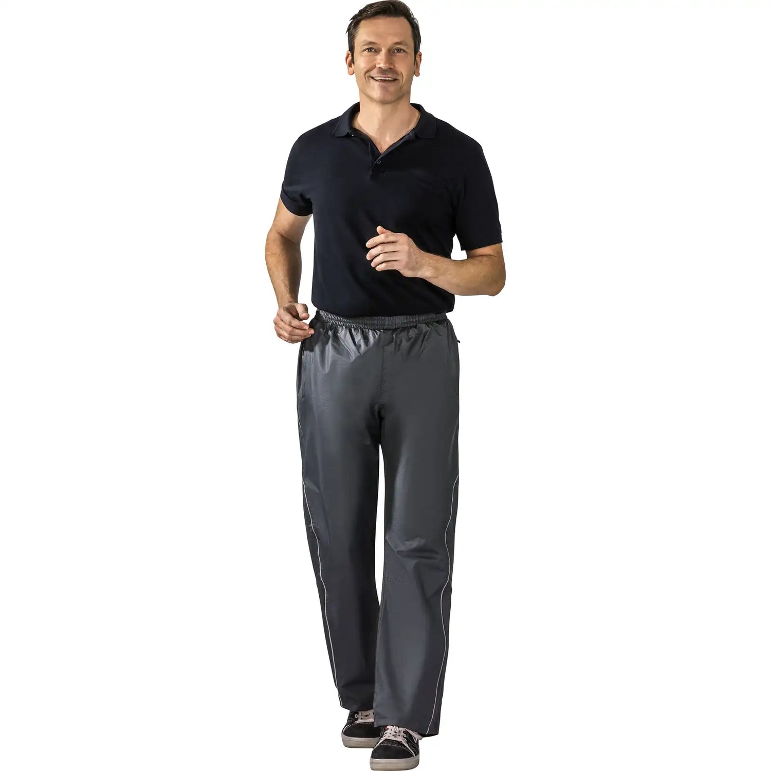 Planam Outdoor Monsun Hose grau S grau - Produktbild mit Model