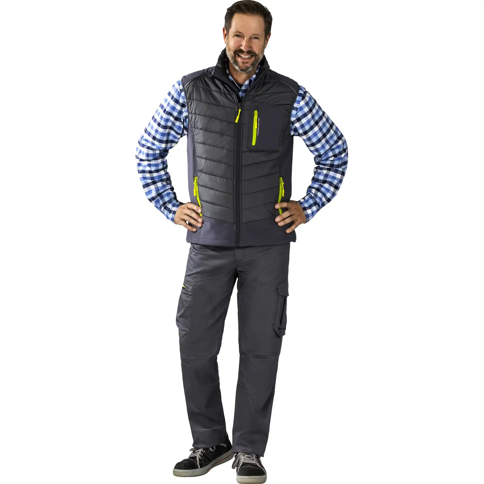 Planam PLANAM Stretchline Winterweste anthrazit XS anthrazit - Produktbild mit Model