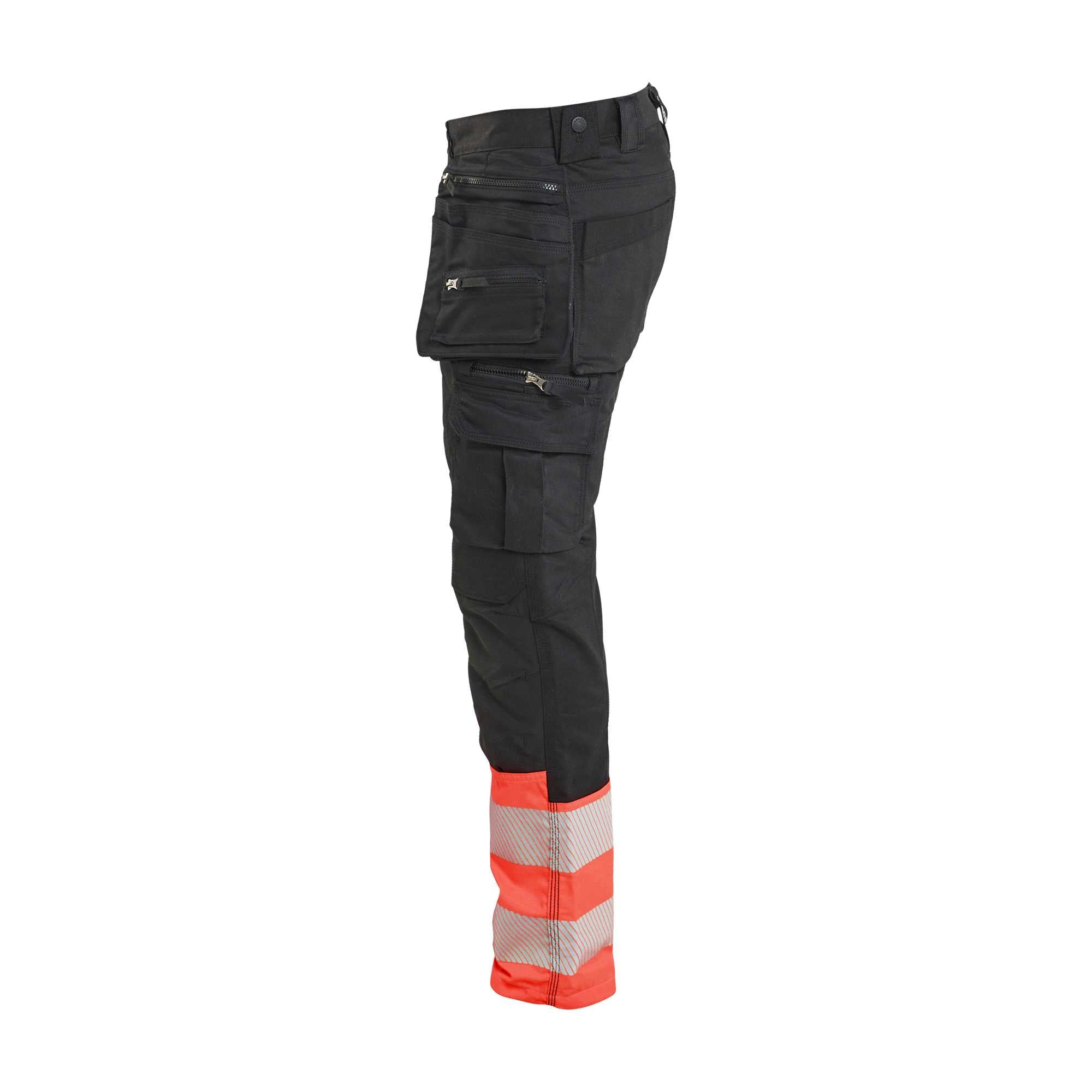 BLAKLADER 11301149 Hi vis Trousers Stretch Hi Vis Reflective Work Trousers Men - Cordura Denim