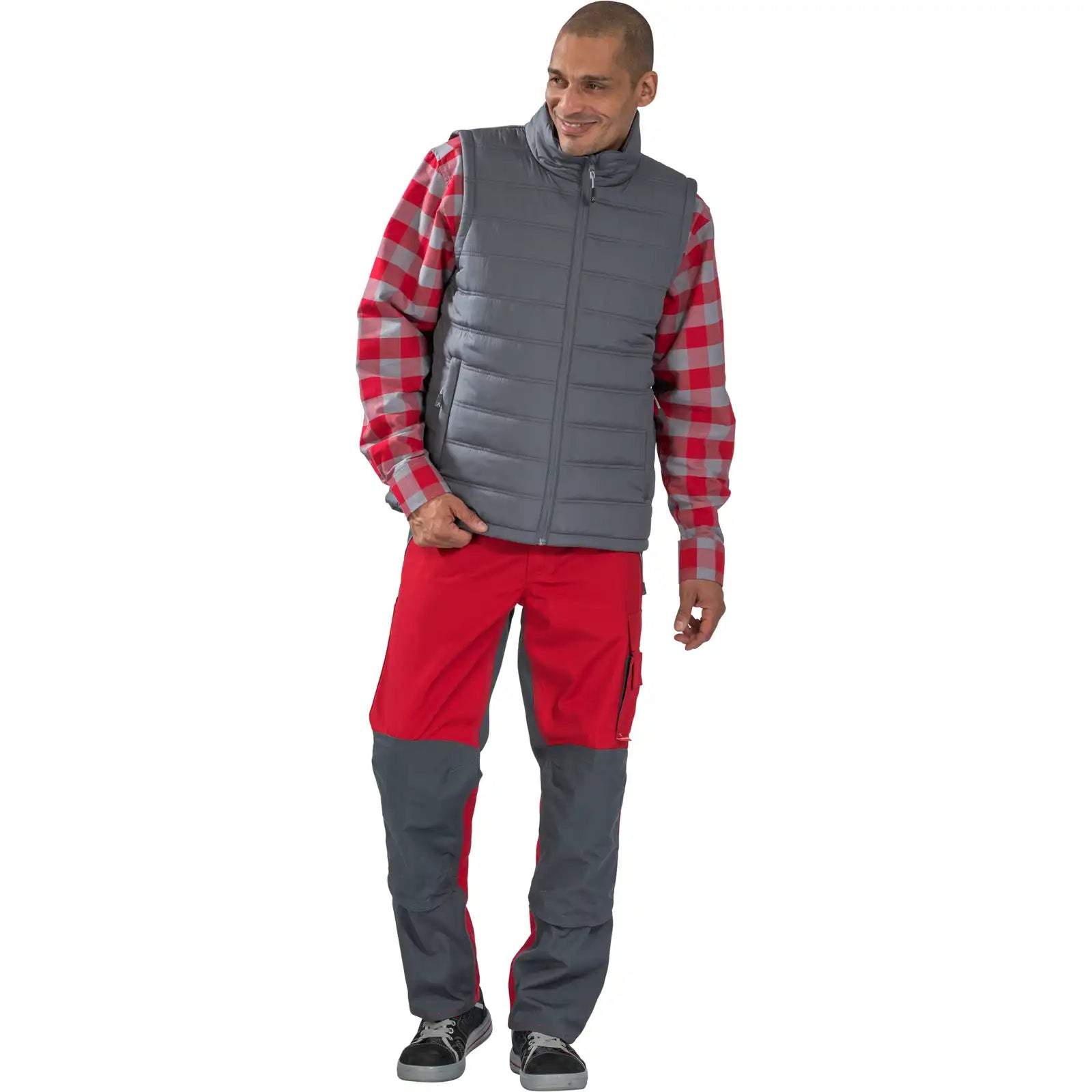 Planam Outdoor Neptun Weste schiefer XS schiefer - Produktbild mit Model