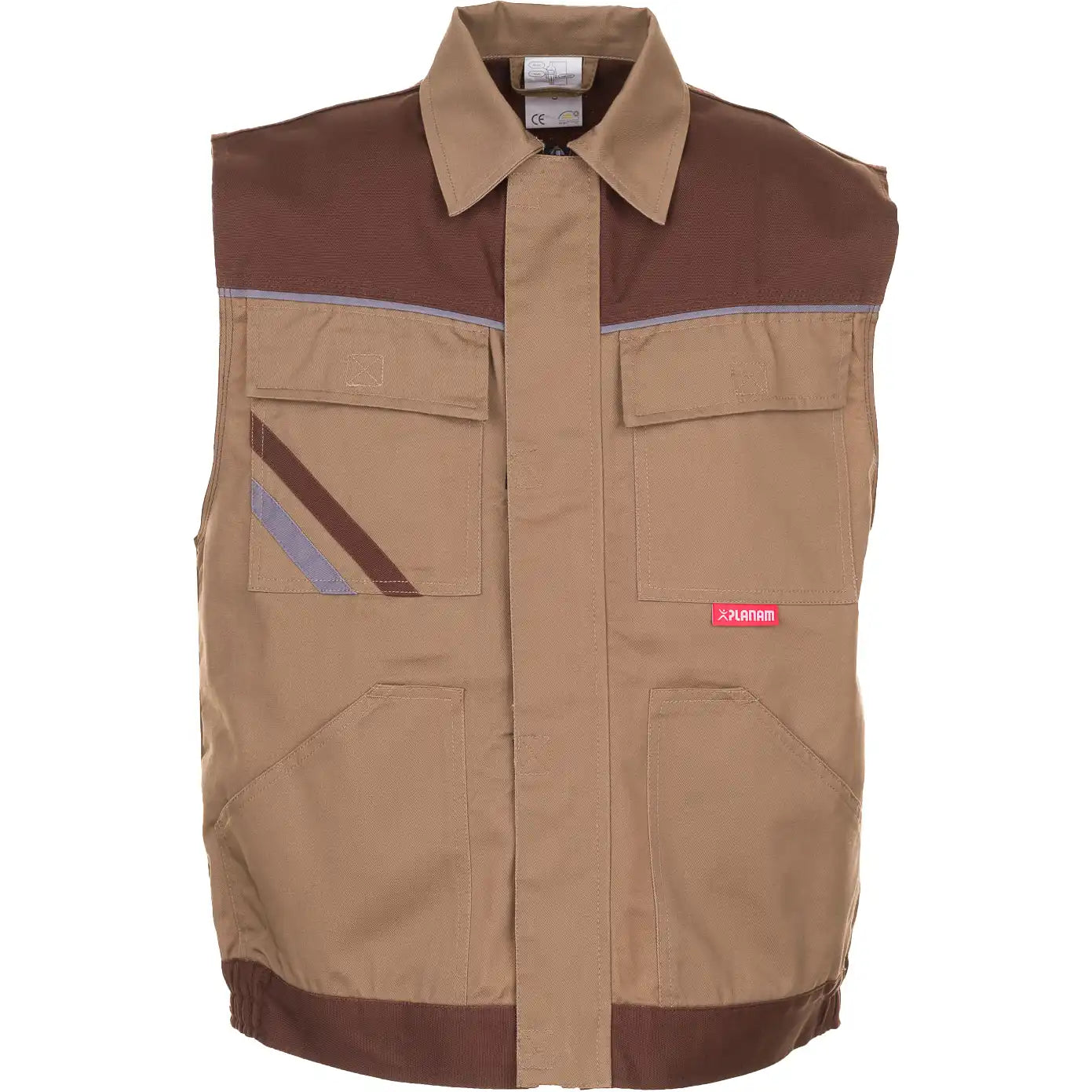 Planam Highline Arbeitsweste khaki/braun/zink XS khaki/braun/zink - Vorschaubild