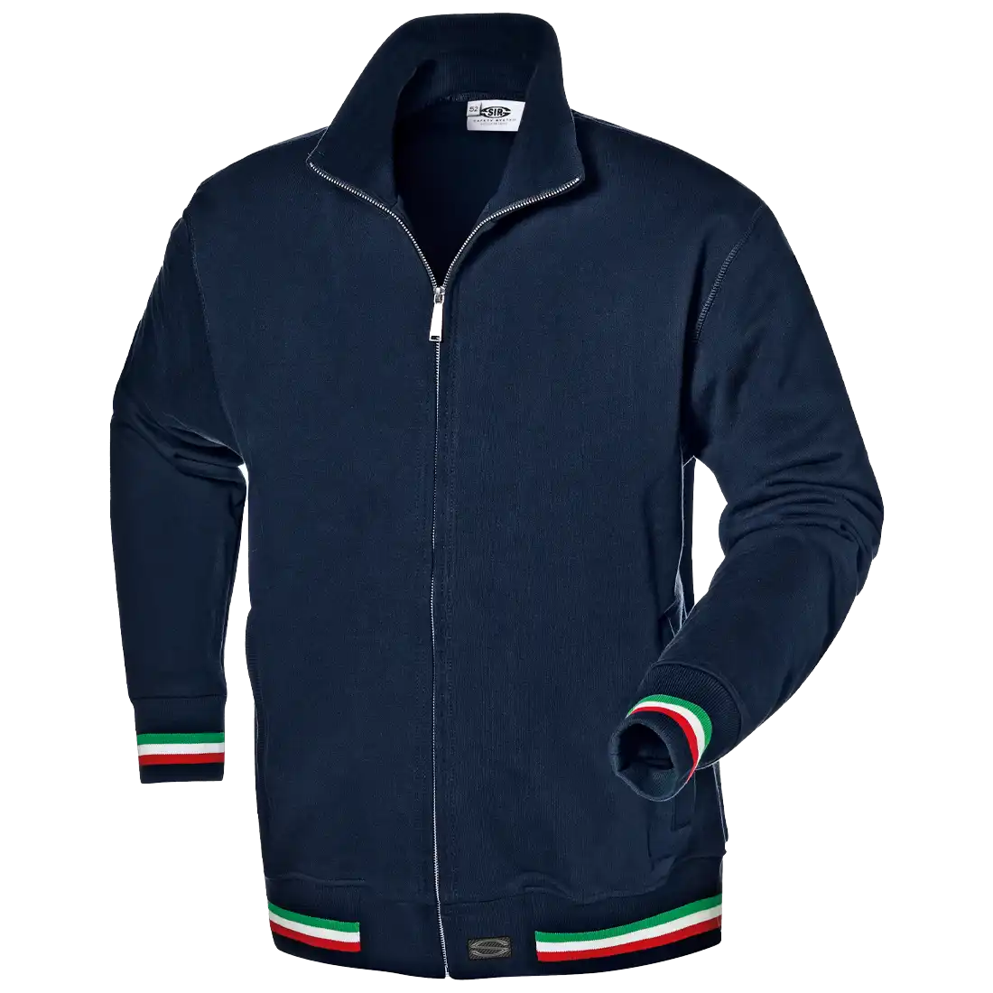 TRICOLORE SWEATSHIRT - 100% Cotton - Full-Length Metal Zipper - Italian Flag Finishing - Image 1