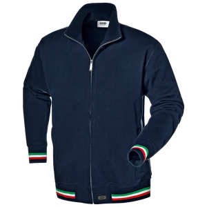 TRICOLORE SWEATSHIRT - 100% Cotton - Full-Length Metal Zipper - Italian Flag Finishing - Image 1