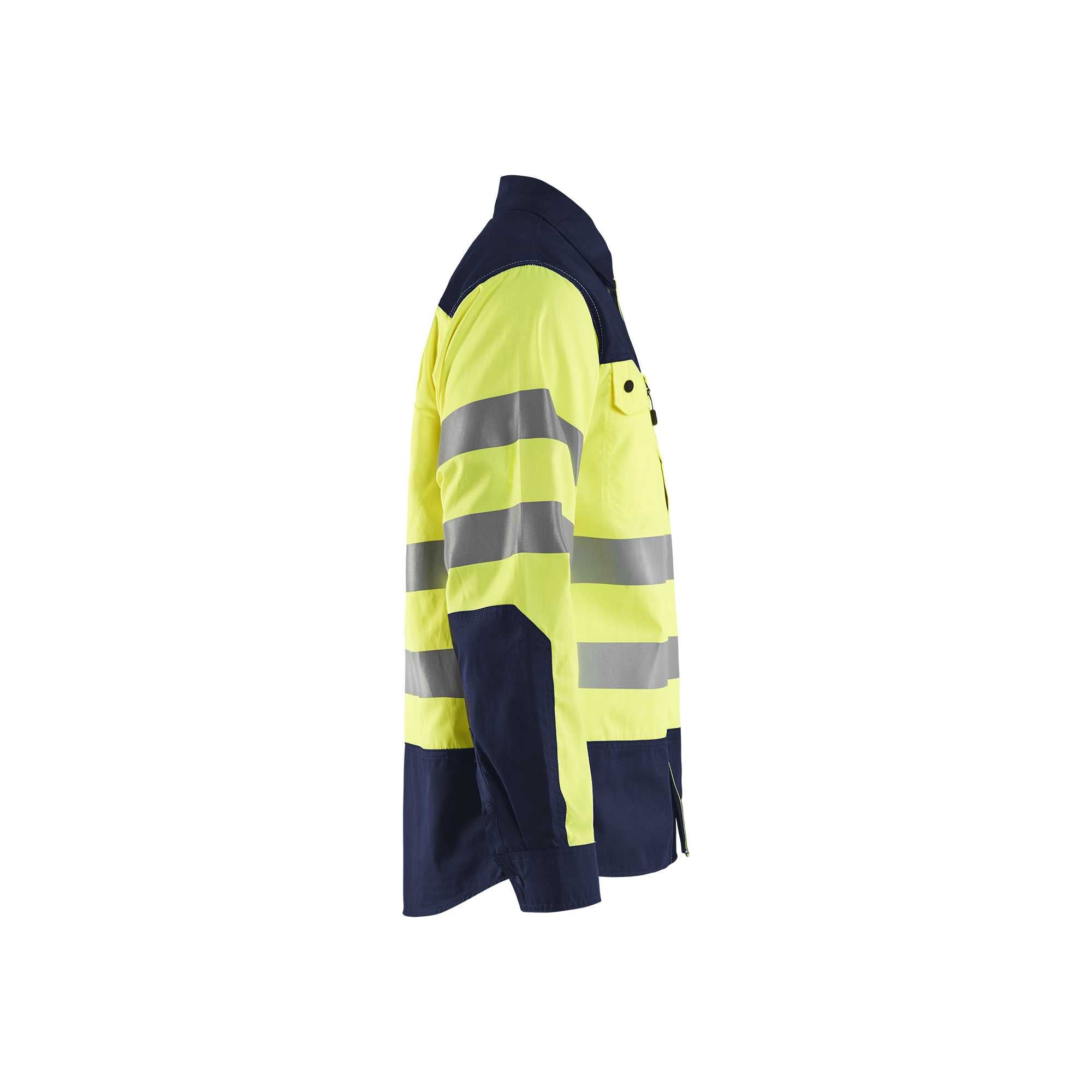 BLAKLADER 32551817 Hi Vis Shirt Hi Vis Reflective Long Sleeve Work Shirt MEN - 50% Cotton 50% Polyester