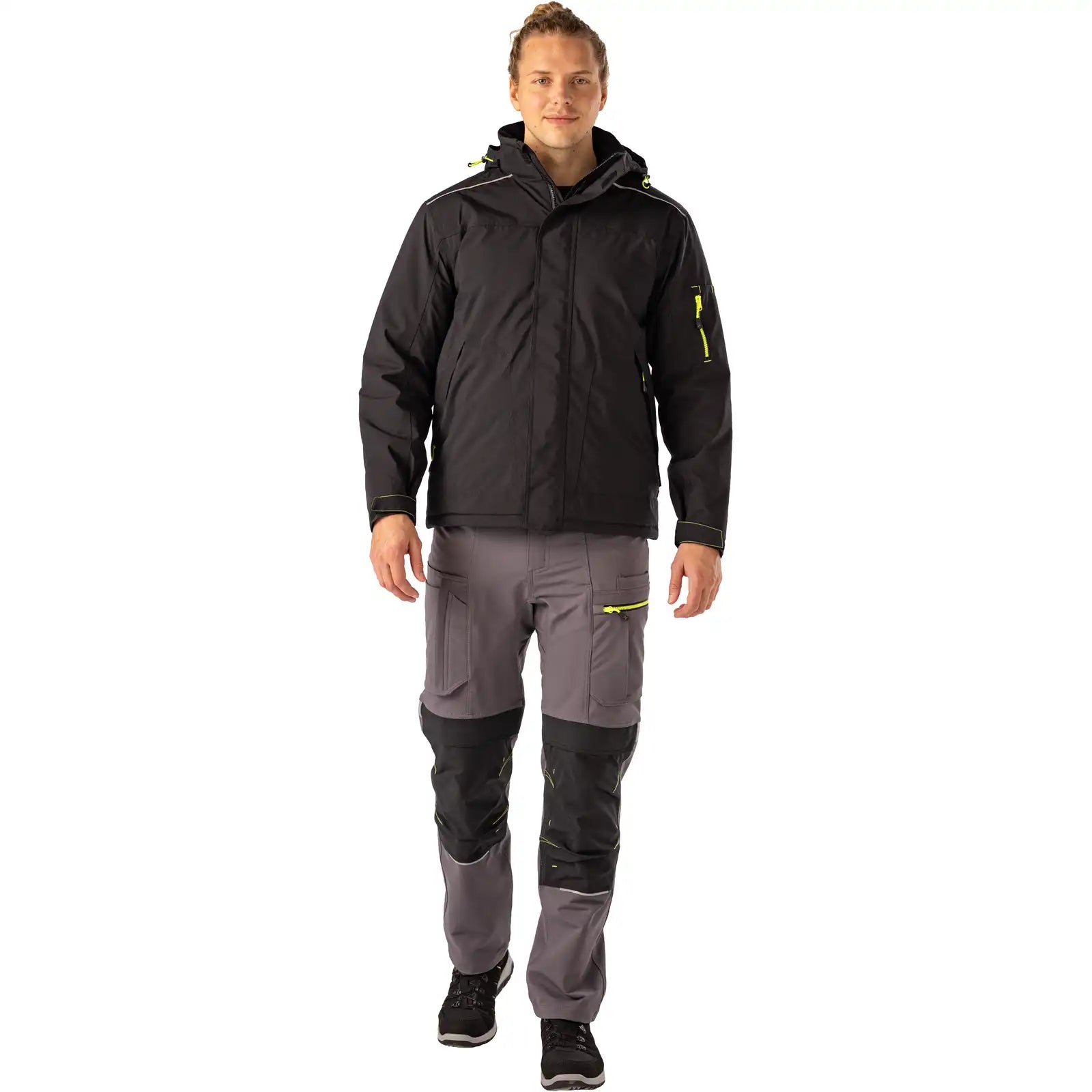 Planam rECOline Winterjacke schwarz          XS schwarz - Produktbild mit Model