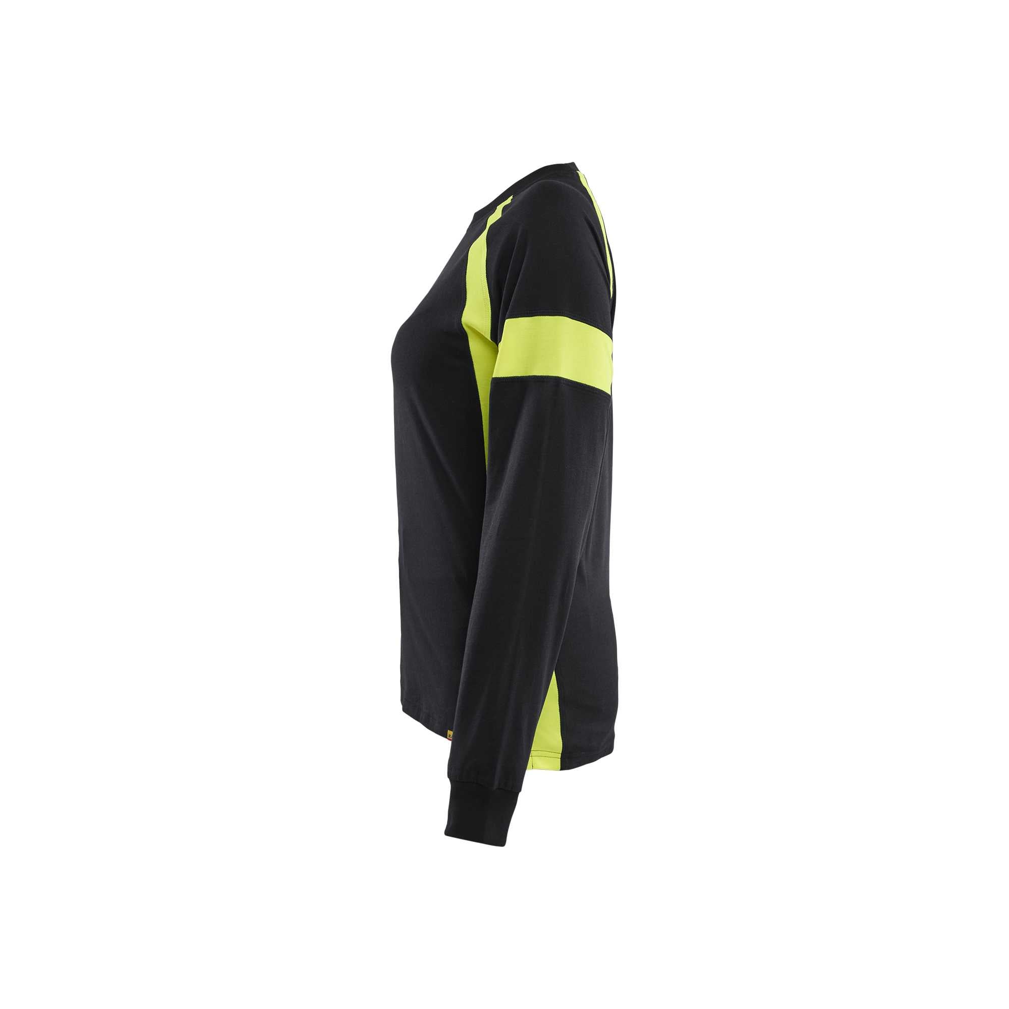 BLAKLADER 35211030 Women's Long Sleeved T shirt with Hi Vis Hi Vis Reflective Long Sleeve Work T-Shirt WOMEN - 100% Cotton