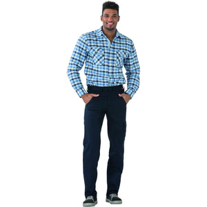 Planam BW 290 Cargo-Bundhose hydronblau 102 hydronblau - Produktbild mit Model