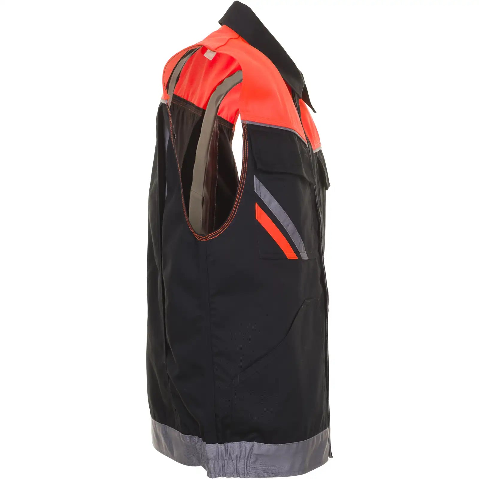 Planam Visline Weste schwarz/orange/zink XS schwarz/orange/zink - Produktbild ohne Model