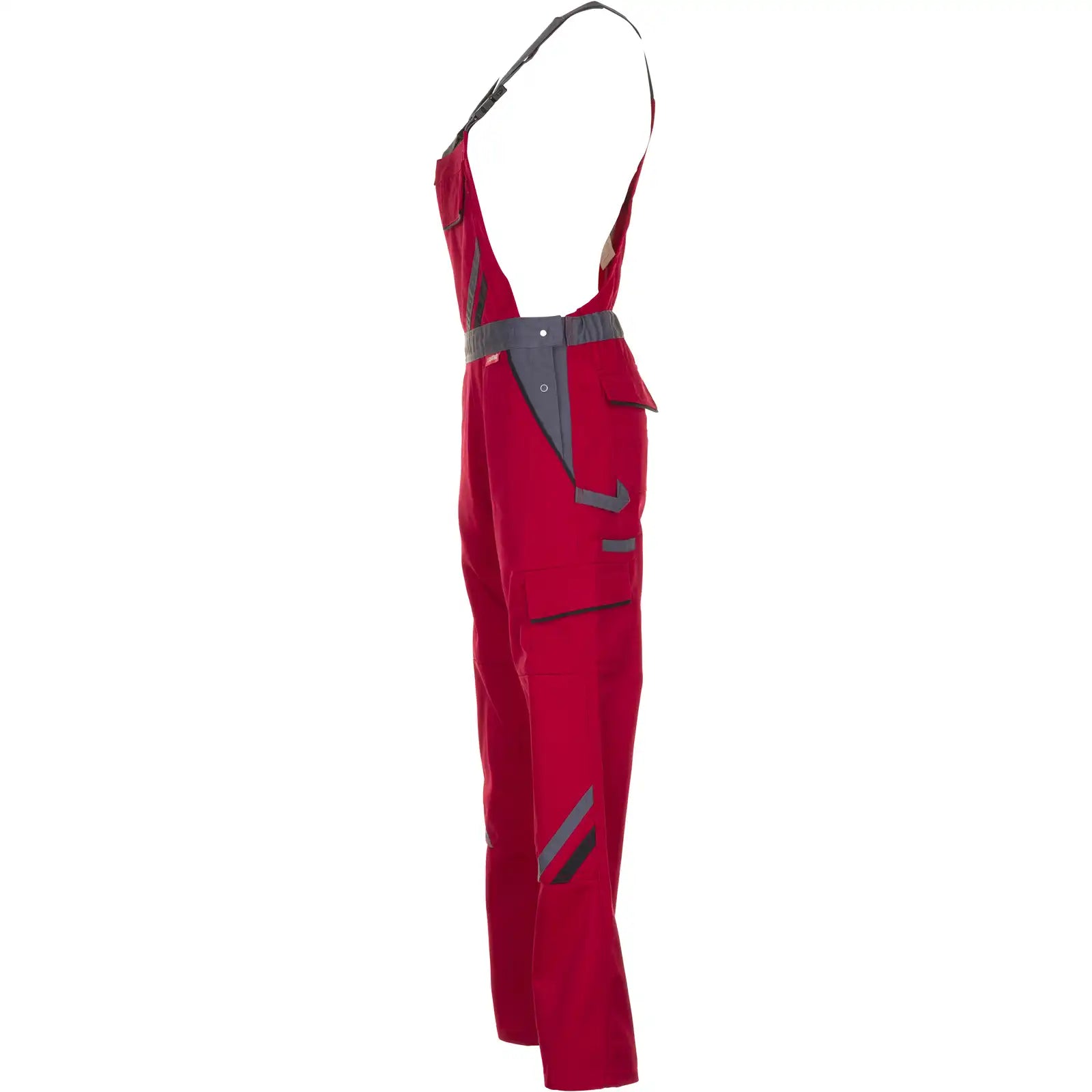 Planam Highline Damen Latzhose rot/schiefer 34 rot/schiefer/schwarz - Produktbild ohne Model