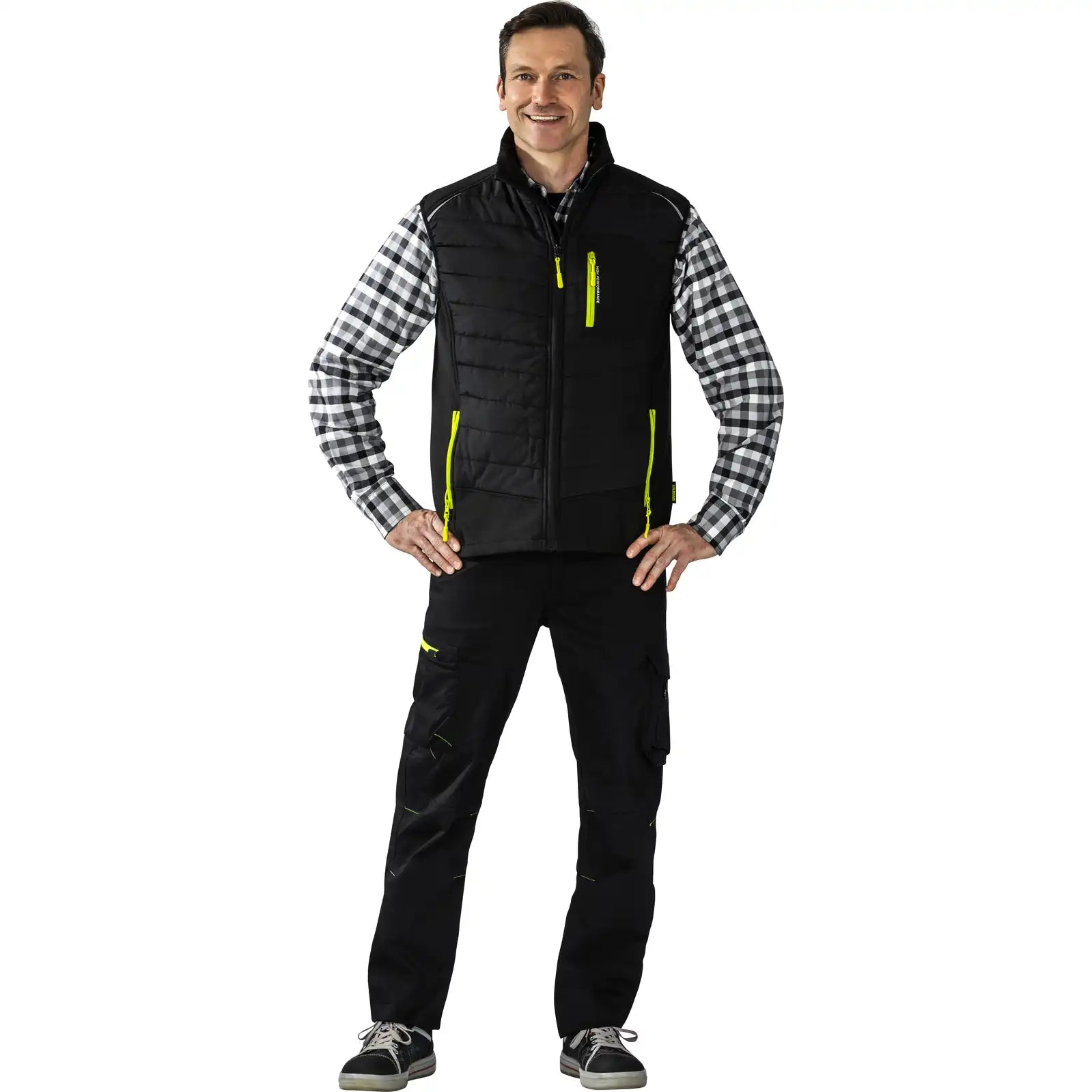 Planam PLANAM Stretchline Winterweste schwarz XS schwarz - Produktbild mit Model