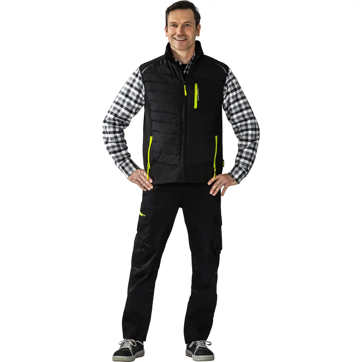 Planam PLANAM Stretchline Winterweste schwarz XS schwarz - Produktbild mit Model