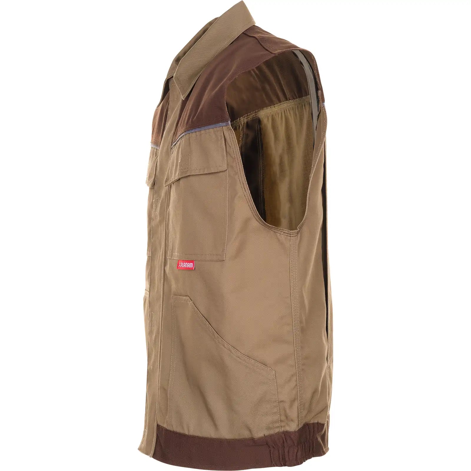 Planam Highline Arbeitsweste khaki/braun/zink XS khaki/braun/zink - Produktbild ohne Model