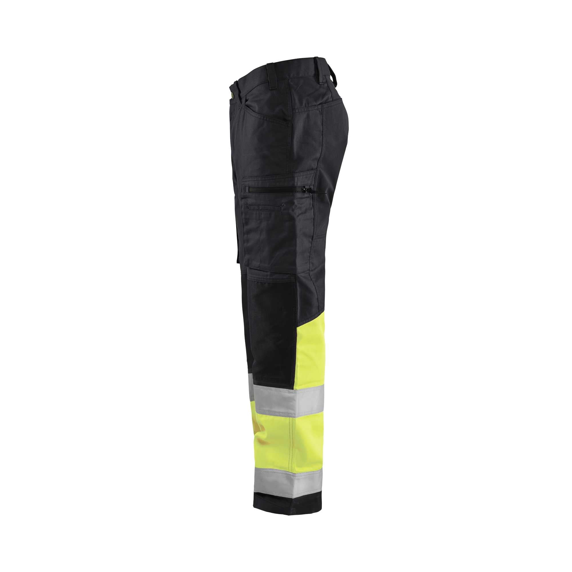 BLAKLADER 15511811 | Warnschutz-Arbeitshose mit Stretch Warnschutz Reflektierende Arbeitshose Herren - 65% Polyester