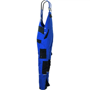 Planam Norit Herren Latzhose kornblumenblau/schwarz 102 kornblumenblau/schwarz - Produktbild ohne Model
