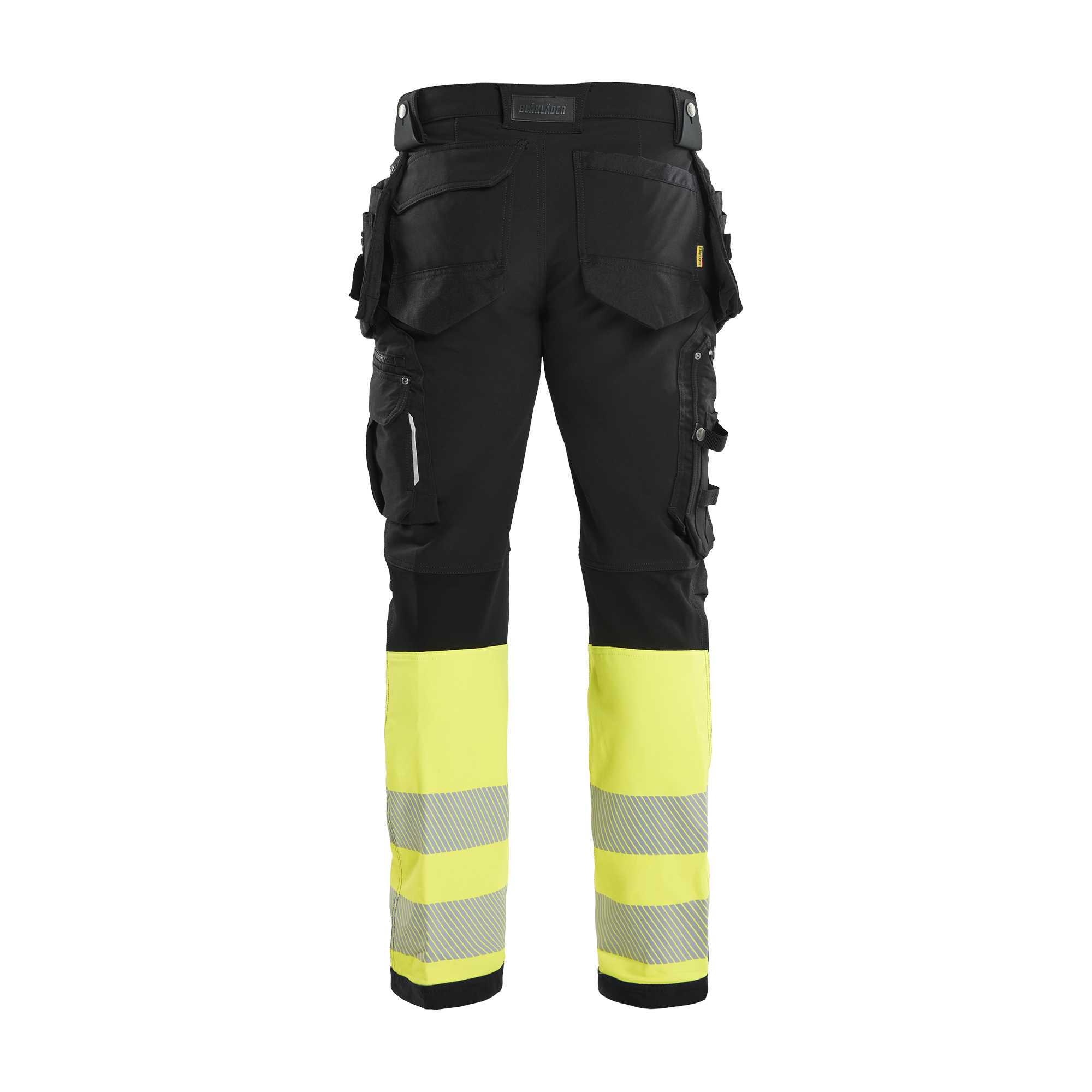 BLAKLADER 19931642 Hi Vis 4 way stretch trousers Hi Vis Reflective Work Trousers Men - Water Repellent