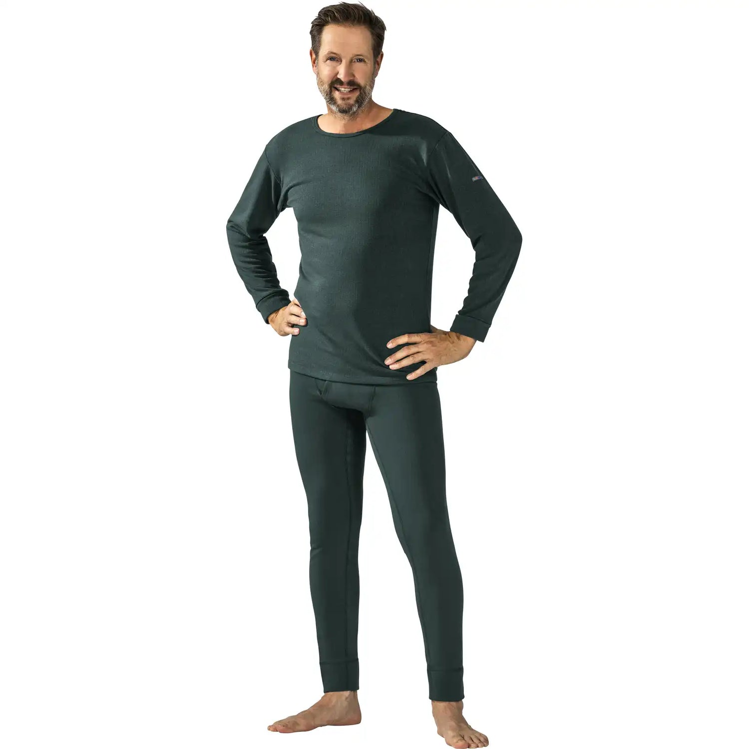 Planam Funktionsunterwäsche Shirt Langarm 275 g/m² grau S grau - Produktbild mit Model