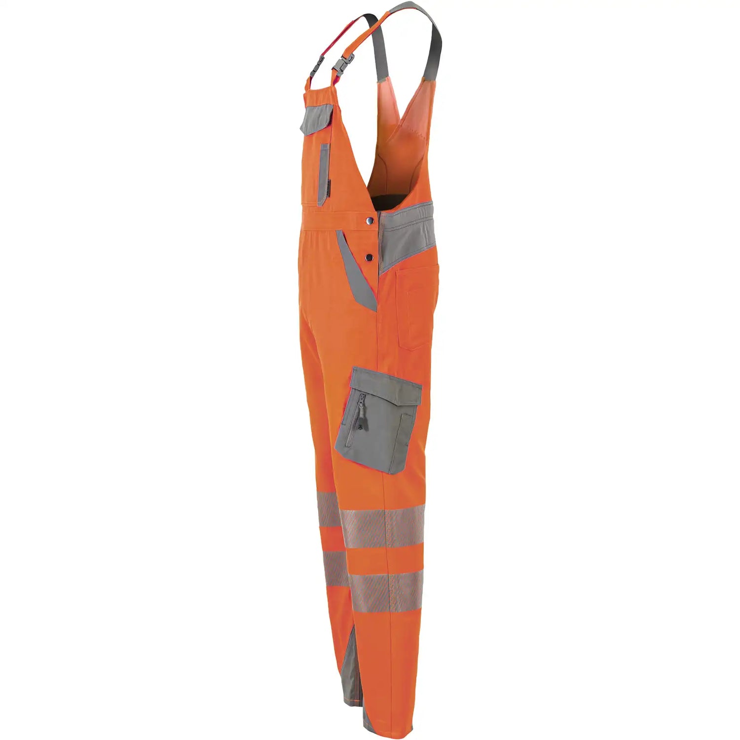 Planam Norit Warnschutz Herren Latzhose orange/zink  102 orange/zink - Produktbild ohne Model