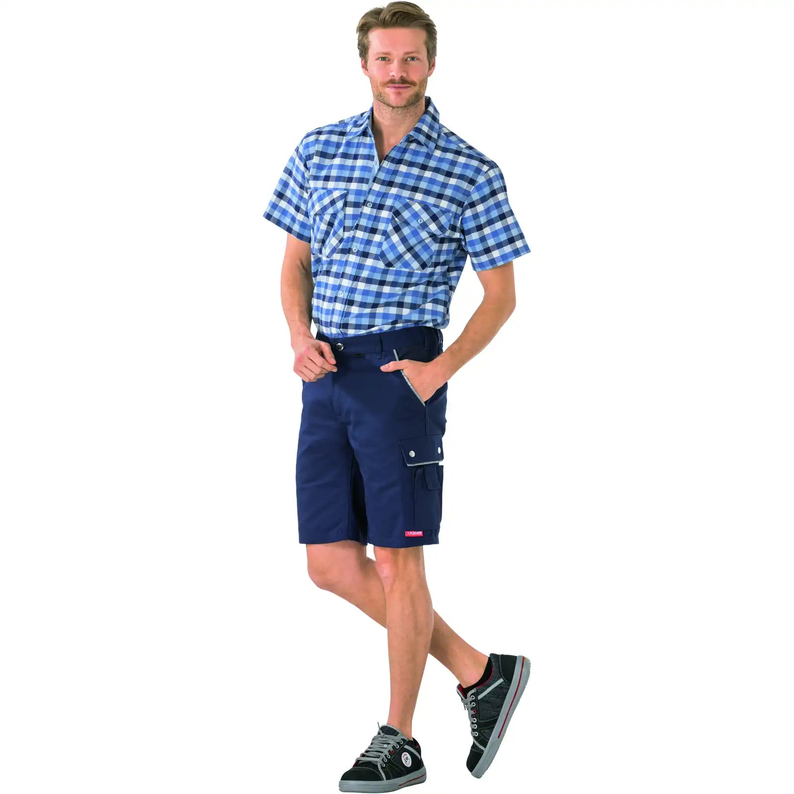 Planam Canvas 320 Shorts marine/marine S marine/marine - Produktbild mit Model