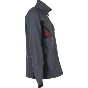 Planam Highline Softshelljacke schiefer/schwarz XS schiefer/schwarz/rot - Produktbild ohne Model