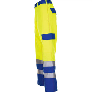 Planam Major Protect Bundhose warngelb/kornblumenblau 102 gelb/kornblumenblau - Produktbild ohne Model