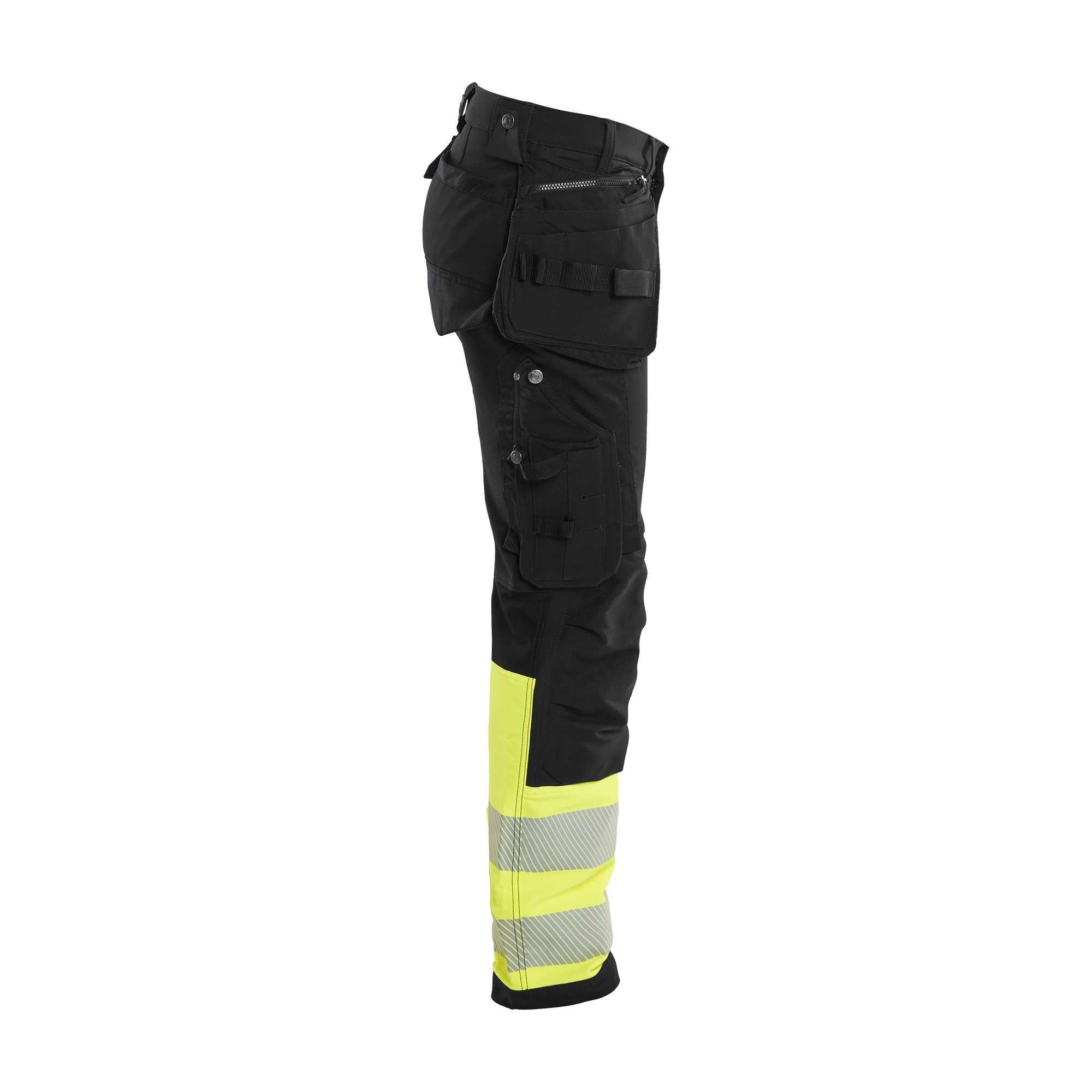 BLAKLADER 19931642 Hi Vis 4 way stretch trousers Hi Vis Reflective Work Trousers Men - Water Repellent