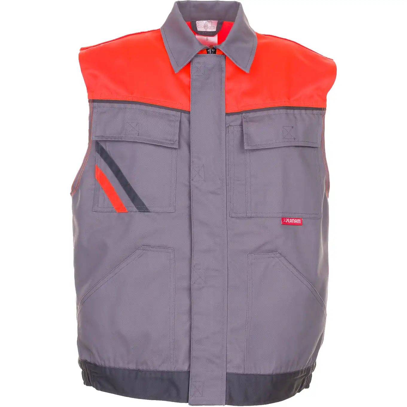 Planam Visline Weste zink/orange/schiefer XS zink/orange/schiefer - Vorschaubild