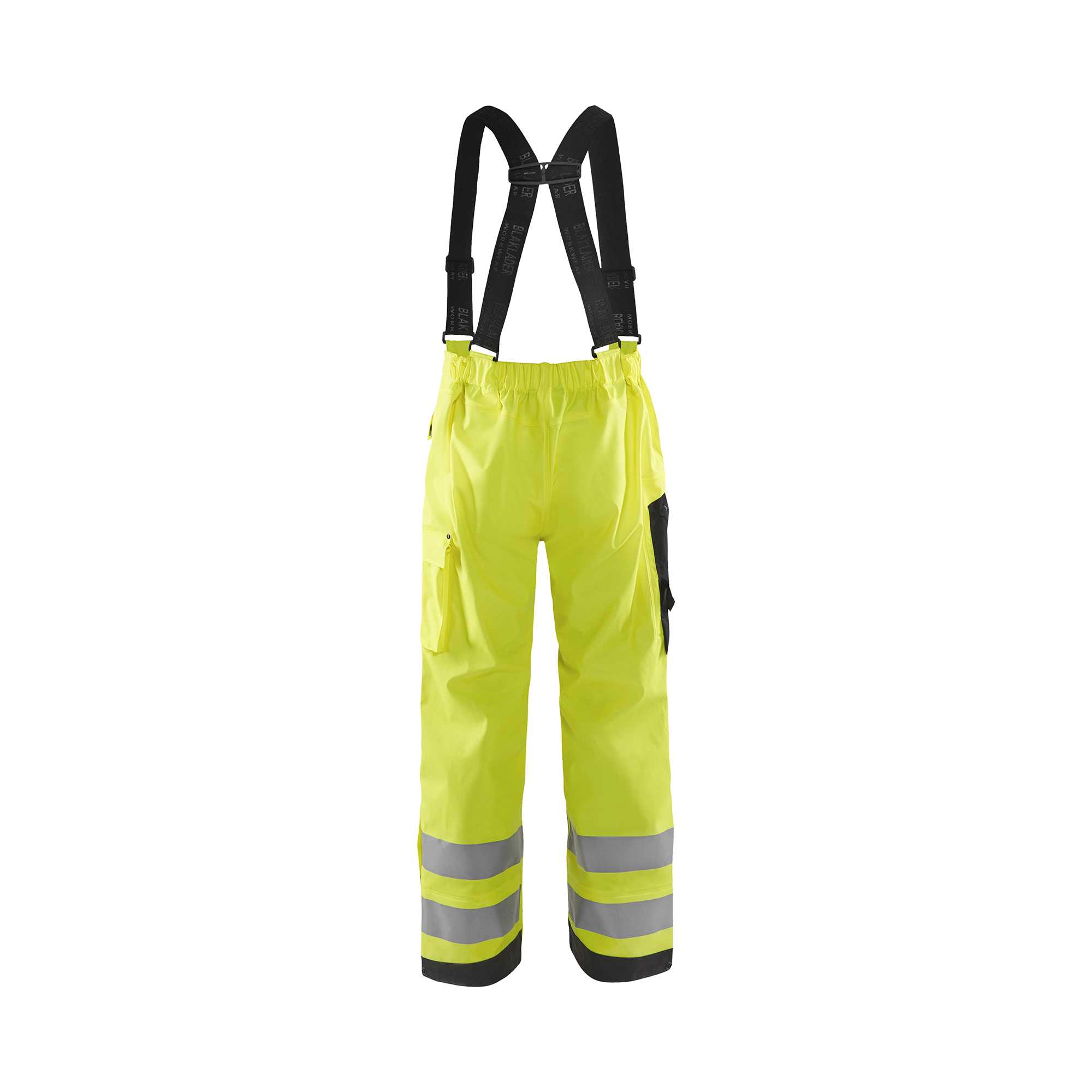 BLAKLADER 13022003 Rain Trousers Hi Vis LEVEL 2 Hi Vis Reflective Work Trousers Men - Waterproof
