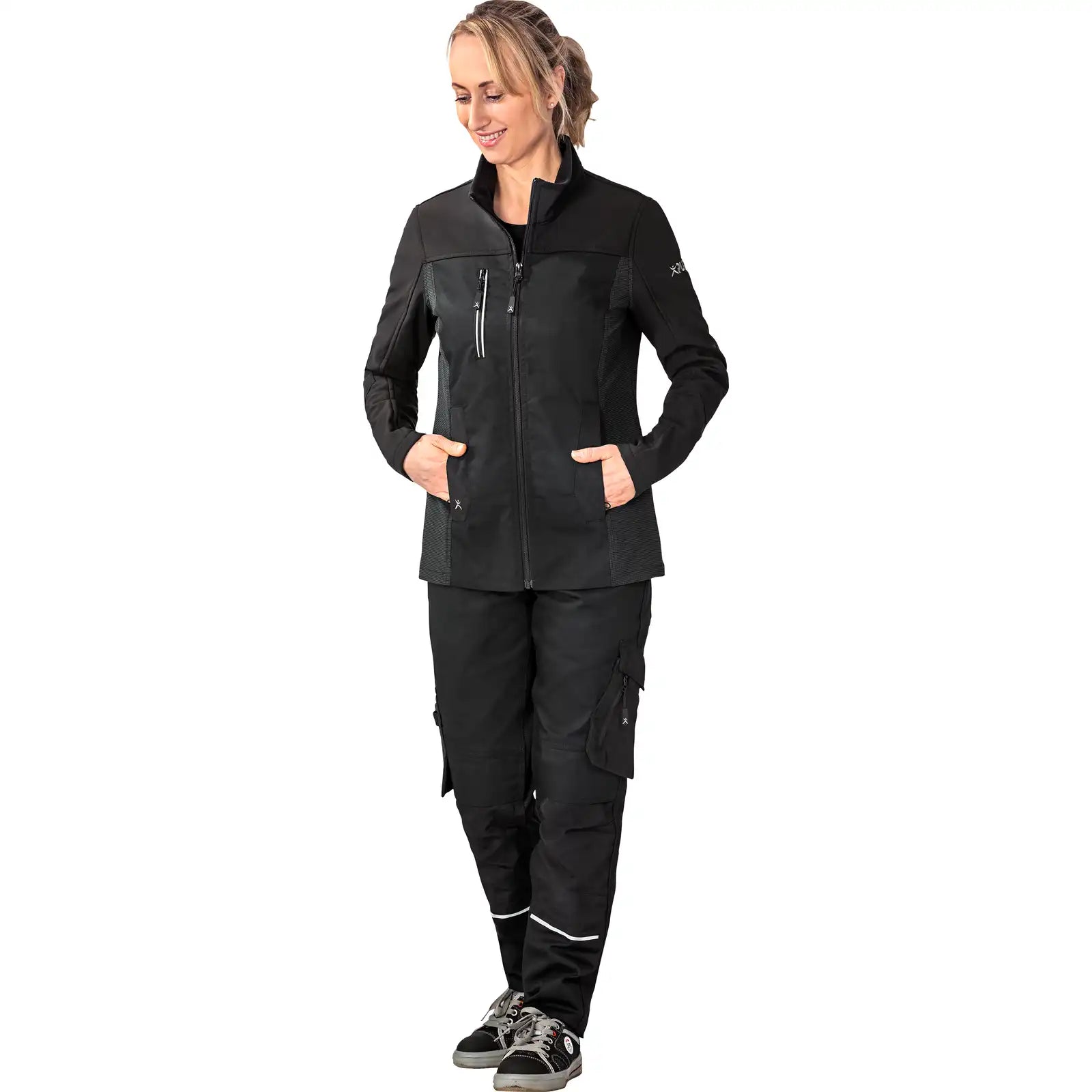 Planam Norit Damen Hybridjacke schwarz/schwarz 34 schwarz/schwarz - Produktbild mit Model