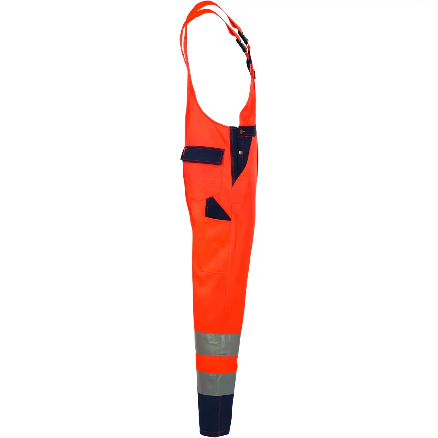 Planam Warnschutz Latzhose gelb/marine 102 gelb/marine - Produktbild ohne Model